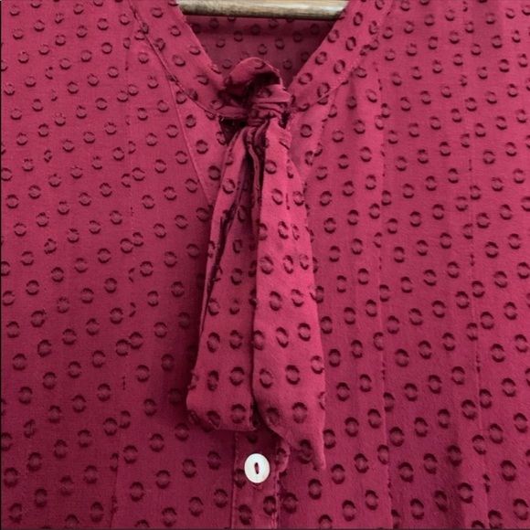 Anthropologie Meadow Rue mason silk blouse red - Picture 4 of 6